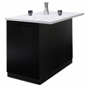 IDMarket Ilot Central IVO 120 cm Madera Negro con Plan de T…