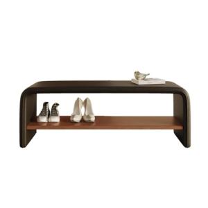 Banco rústico para zapatos con asiento acolchado, 2 estante…