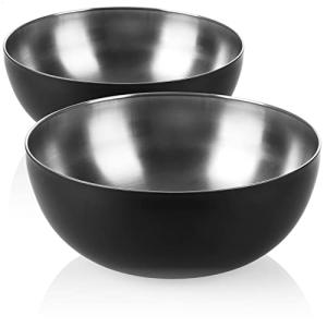 com-four® 2x Ensaladera de Acero Inoxidable - Tazones para…