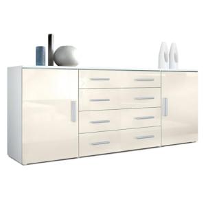 Vladon Cajonera Faro V2, Cómoda con 2 Puertas y 4 Cajones,…