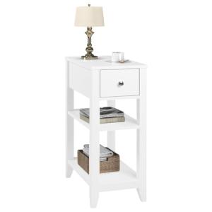 WOLTU Mesita de Noche con 1 Cajón 2 Estantes, Mesilla de No…