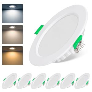 Pack 6 Downlight LED Techo Empotrable Extraplano Redondo, 7…