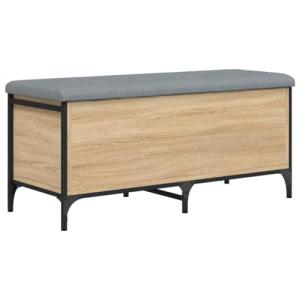 vidaXL Banco con almacenaje Madera ingeniería Roble Sonoma…