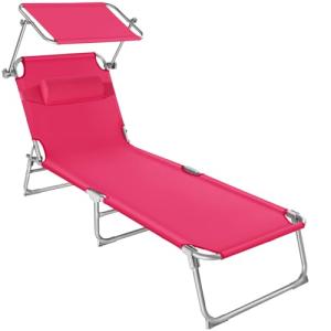 TecTake® Tumbona Plegable con Toldo y Respaldo Regulables,…