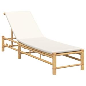 vidaXL Tumbona con cojines 55x199x30 cm bambú, cama solar,…