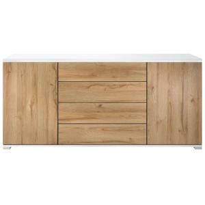 Vladon Cajonera Faro V2, Cómoda con 2 Puertas y 4 Cajones,…