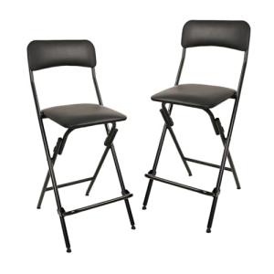 Amazon Basics Taburete plegable con respaldo, capacidad de…