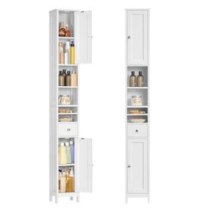 VASAGLE Armario Alto de Baño, con Estantes Ajustables, Cajó…