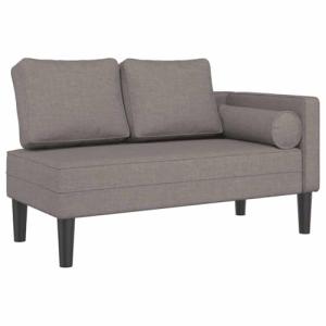 vidaXL Sofá diván con Cojines Tela Gris Taupe, Chaise Longu…