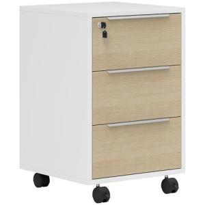 HOMCOM Cajonera de Oficina Mueble Archivador con Ruedas 3 C…