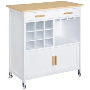 HOMCOM Carro de Cocina Auxiliar con Ruedas Carrito de Servi…