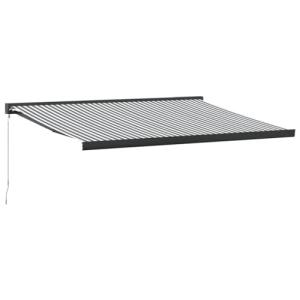 vidaXL Toldo retráctil Aluminio y Tela Gris Antracita y Bla…