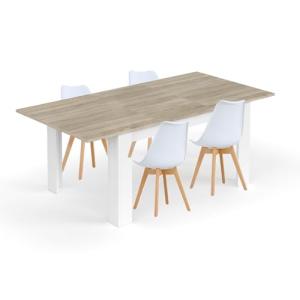 HABITMOBEL Juego Comedor Mesa Extensible y Pack 4 sillas de…