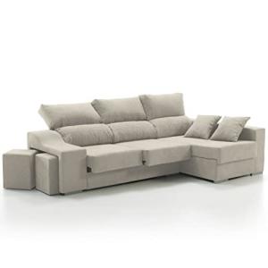 Sofá Chaise Longue Loki Derecha 4 Plazas Beige Sistema de L…