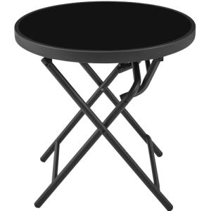Yaheetech Mesa Auxiliar de Cristal de 46cm de Diámetro Redo…