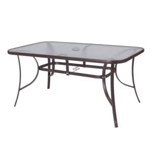 LOLAhome Mesa de jardín Neila de Cristal y Acero | De 150x9…