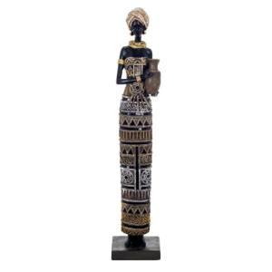 BY SIGRIS Figura de Africana Negro de Resina 56 * 10 * 12cm