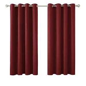 Deconovo Cortinas Opacas Dormitorio 117x138cm Rojo Intenso