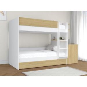 Vente-unique-Literas con Cama Nido y 2 escritorios 3 x 90 x…