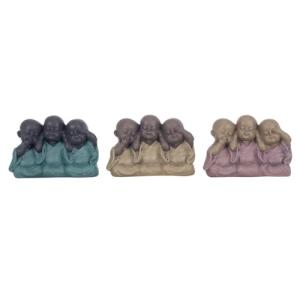 by SIGRIS Figura Buda 3 Unidades Multicolor de Resina 9 * 5…