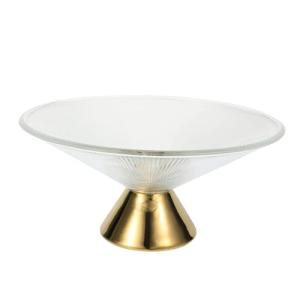 TOYANDONA Frutero de Vidrio con Pedestal Elegante Textura V…