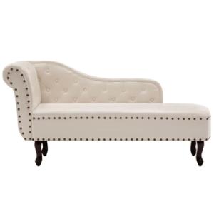 Tidyard Diván de Cuero sintético Blanco Crema