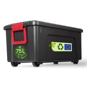 Iris Ohyama, Caja de almacenaje grande de plástico, 75L, Ca…