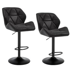 WOLTU 2X Taburete de Bar con Respaldo Sillas de Bar Regulab…