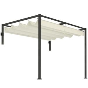 Outsunny Pérgola con Techo Retráctil Pérgola de Pared 3x2 m…