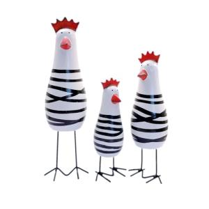 JZK 3 Piezas Adornos Pollo Madera, Juego 3 Figuras de Pollo…