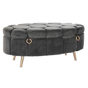 DKD Home Decor Banqueta, Metal, Gris, Estándar