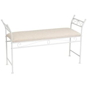 LOLAhome Banqueta Dormitorio Classic Grande de Metal Blanco…