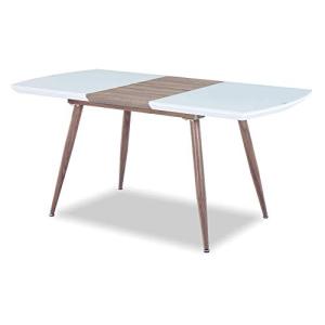 HABITMOBEL Mesa Comedor Extensible, Metal, Madera, Cristal