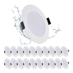 Grebeam 20 pcs Ojos de Buey LED para Techo, 5W Equivalente…