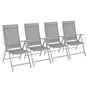 SONGMICS Sillas Plegables de Jardín, Juego de 4, Silla de E…