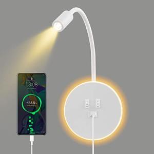 UrbanHomes Aplique de pared LED, lámpara de cuello de cisne…