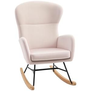 HOMCOM Silla Mecedora Tapizada en Terciopelo Sillón Balancí…