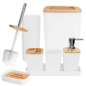 Dadabig Accesorios de Baño de Bambú, Juego de 7 Accesorios…