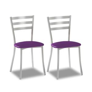 ASTIMESA SCALMBJ Dos sillas de Cocina, Metal, Berenjena, Al…