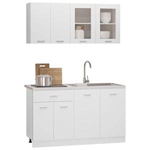 Homgoday Módulos de Cocina,140cm 4 pzs Juego de Muebles de…