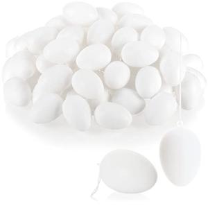 com-four® 60x Huevos de Pascua de plástico Decorativos Blan…