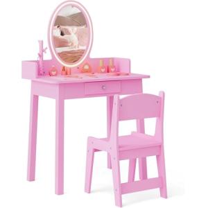 RELAX4LIFE 2 en 1 Tocador de Maquillaje Niña con Espejo Ext…