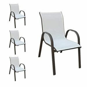 LOLAhome Pack de 4 sillas de jardín Clasic apilables ergonó…