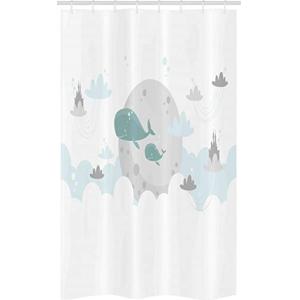 ABAKUHAUS escandinavo Cortina para baño, Ballenas Luna Cast…