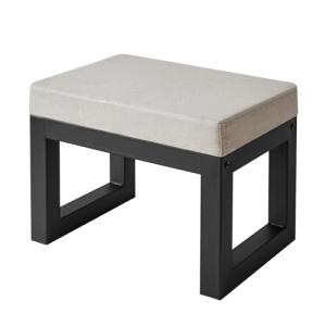 IBUYKE 16” Pequeño Reposapiés Otomana, Lino Rectangular Rep…