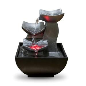 Zen Light Nature Boro - Fuente, de Resina, Plateada, 13 x 1…