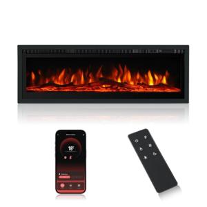 MachenFlame Chimenea eléctrica empotrada y Independiente co…