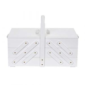 Prym 612581 - Caja de coser (madera L), color blanco