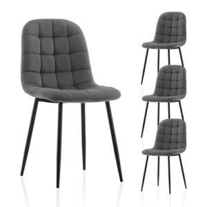 TUKAILAI Juego de 4 sillas de comedor tapizadas de terciope…