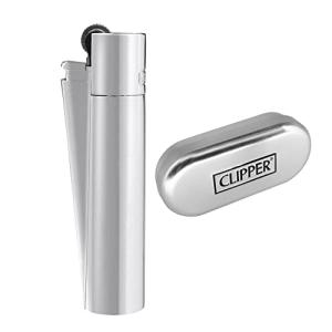 Pedernal De Metal Clásico De Clipper Encendedor De Plata